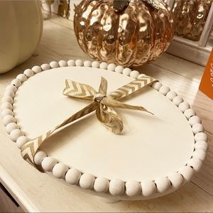 **SOLD**Large Beaded Wood Riser